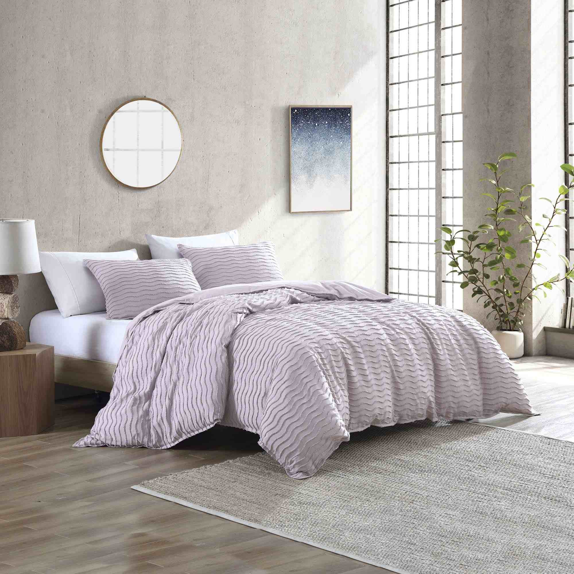 Cotton Jacquard Wave Comforter Set – Textured Tufted Design & Everyday Comforter Set
