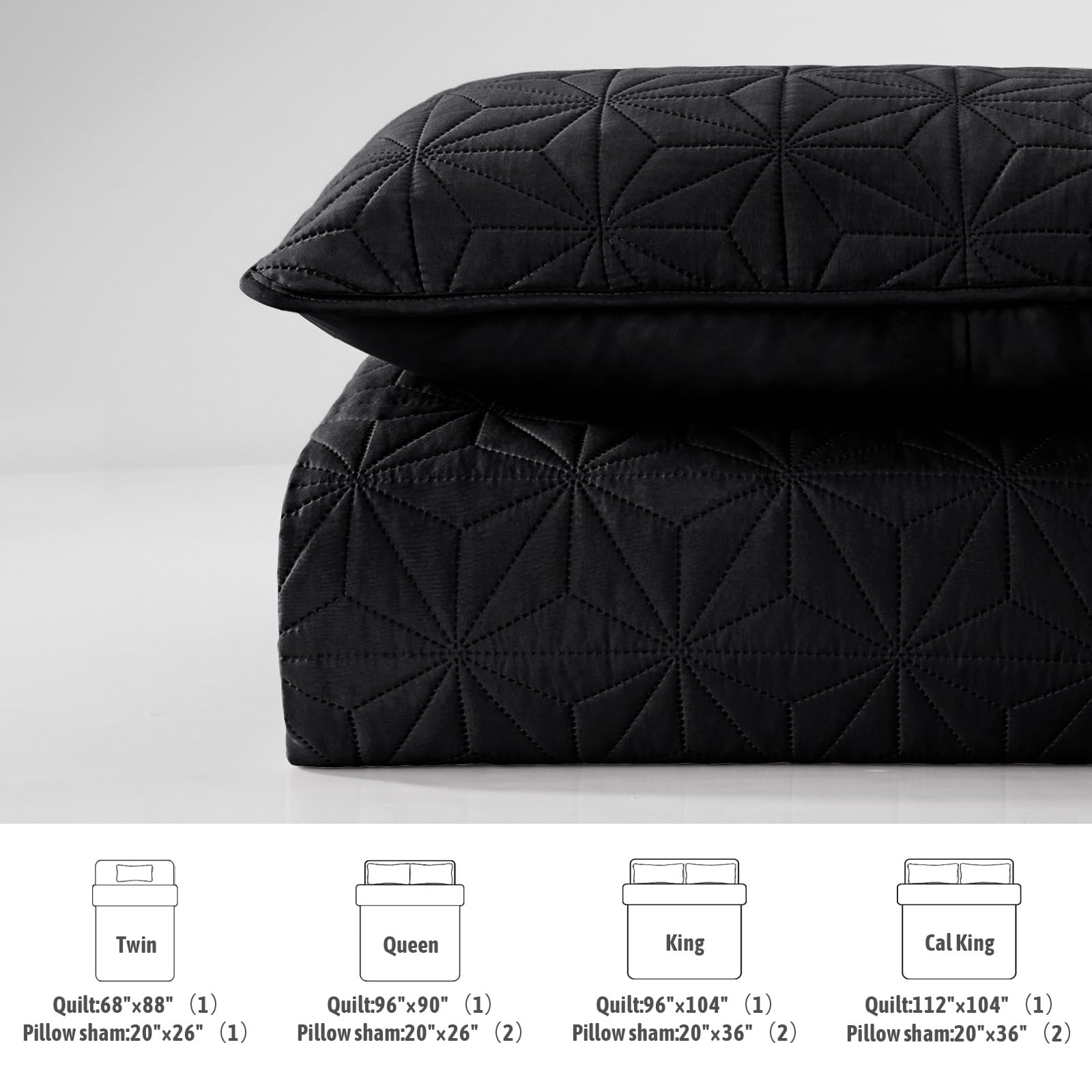 Modern Geometric Ultrasonic Bedspread Set – Lightweight Microfiber Coverlet