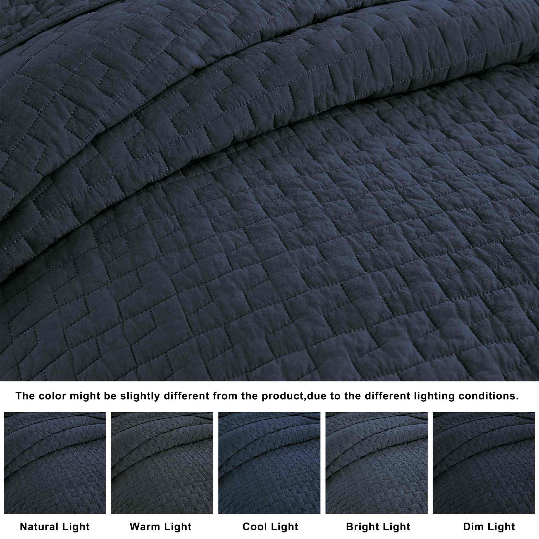 Pure Cotton Quilted Bedspread Set – Modern Pattern 3-Piece Bedding Collection