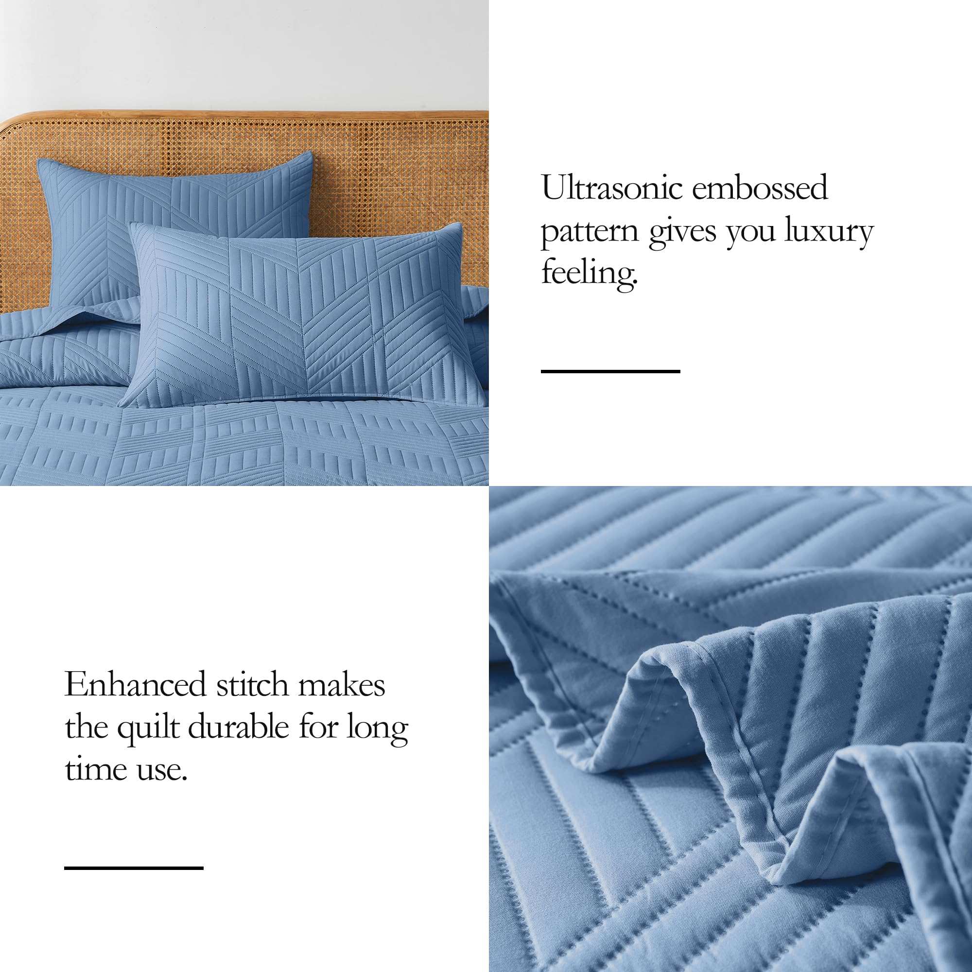 Modern Geometric Ultrasonic Bedspread Set – Lightweight, Reversible & Versatile