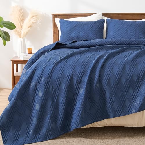 Square Pattern Ultrasonic Bedspread Set – Soft Microfiber & All-Season Style