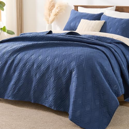 Square Pattern Ultrasonic Bedspread Set – Soft Microfiber & All-Season Style