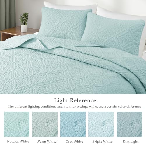 Floral Ultrasonic Quilted Bedspread Set – Lightweight, Soft & Elegant