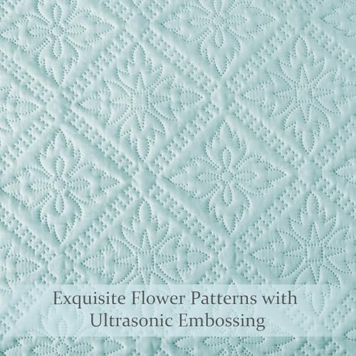 Floral Ultrasonic Quilted Bedspread Set – Lightweight, Soft & Elegant