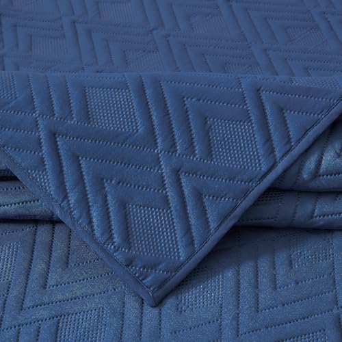 Square Pattern Ultrasonic Bedspread Set – Soft Microfiber & All-Season Style
