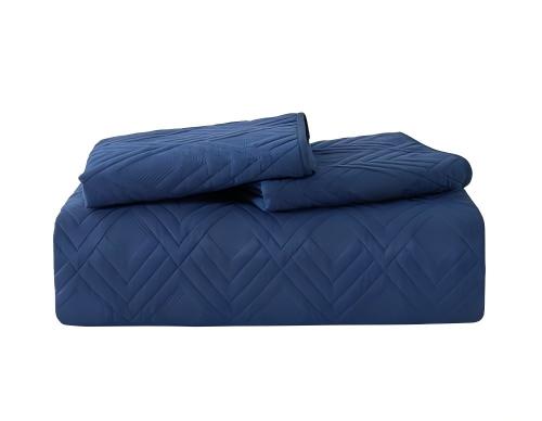 Square Pattern Ultrasonic Bedspread Set – Soft Microfiber & All-Season Style