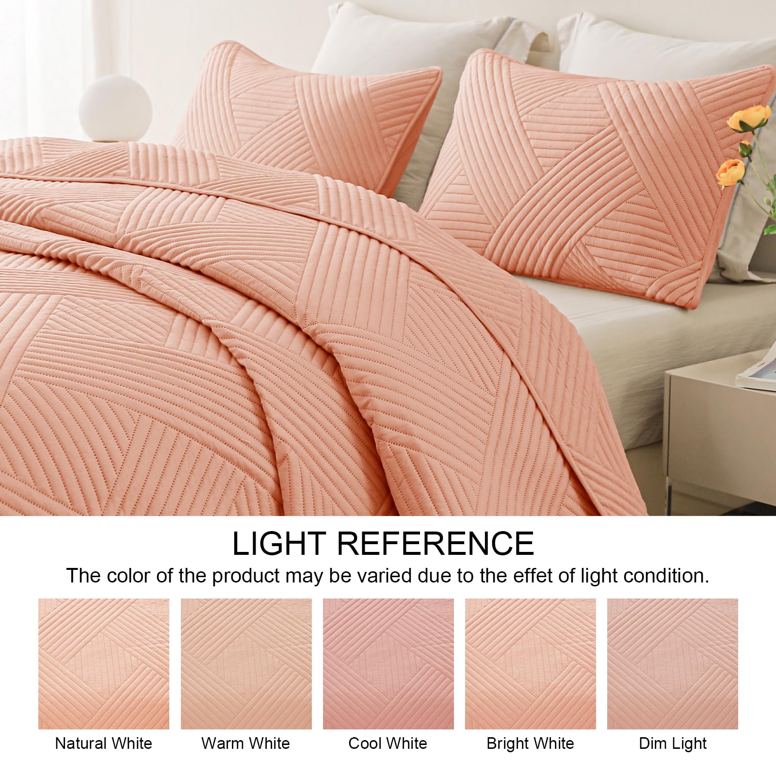 Modern Geometric Ultrasonic Bedspread Set – Lightweight Microfiber Coverlet