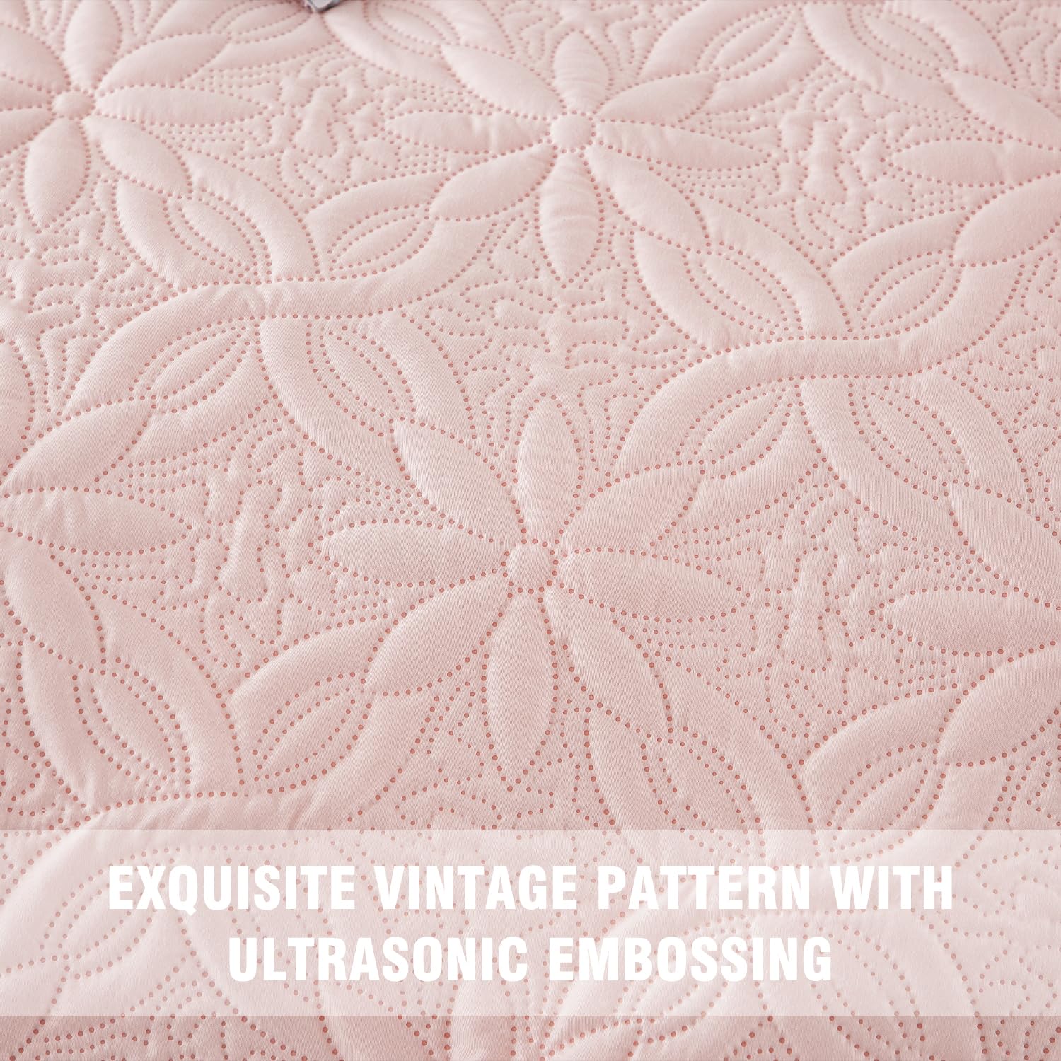 Floral Ultrasonic Quilted Bedspread Set – Soft, Lightweight & All-Season Comfort