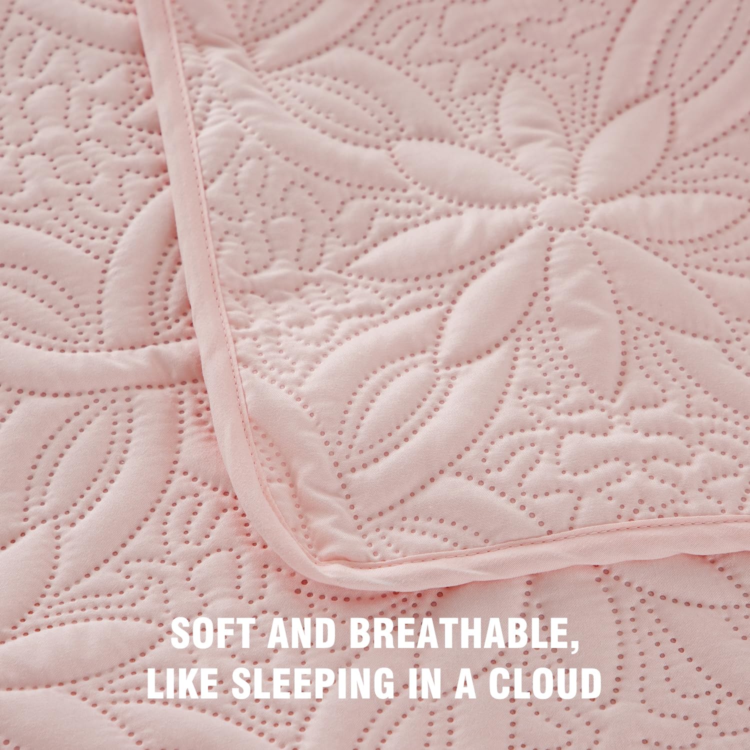 Floral Ultrasonic Quilted Bedspread Set – Soft, Lightweight & All-Season Comfort