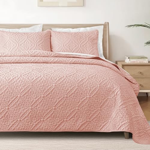 Floral Ultrasonic Quilted Bedspread Set – Lightweight, Soft & Elegant