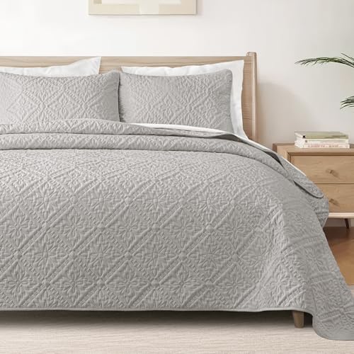 Floral Ultrasonic Quilted Bedspread Set – Lightweight, Soft & Elegant