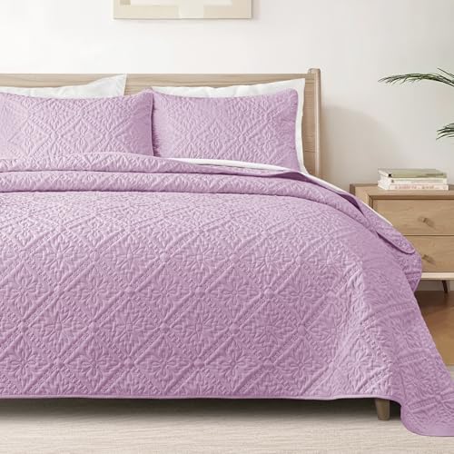 Floral Ultrasonic Quilted Bedspread Set – Lightweight, Soft & Elegant