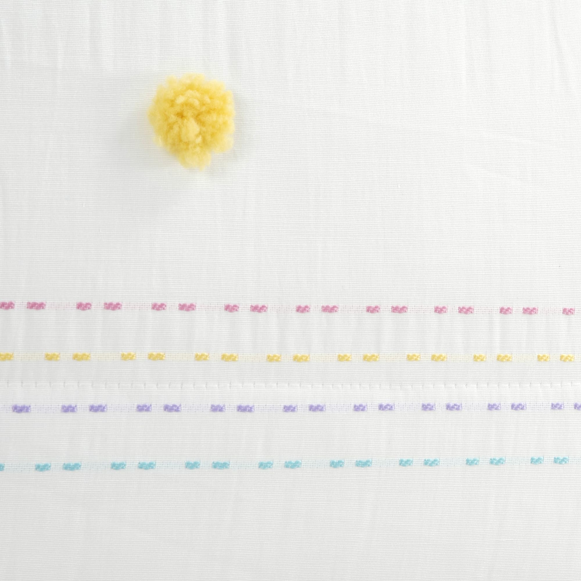 Rainbow Pom-Pom Striped Comforter Set – Colorful Microfiber 3-Piece Bedding Collection