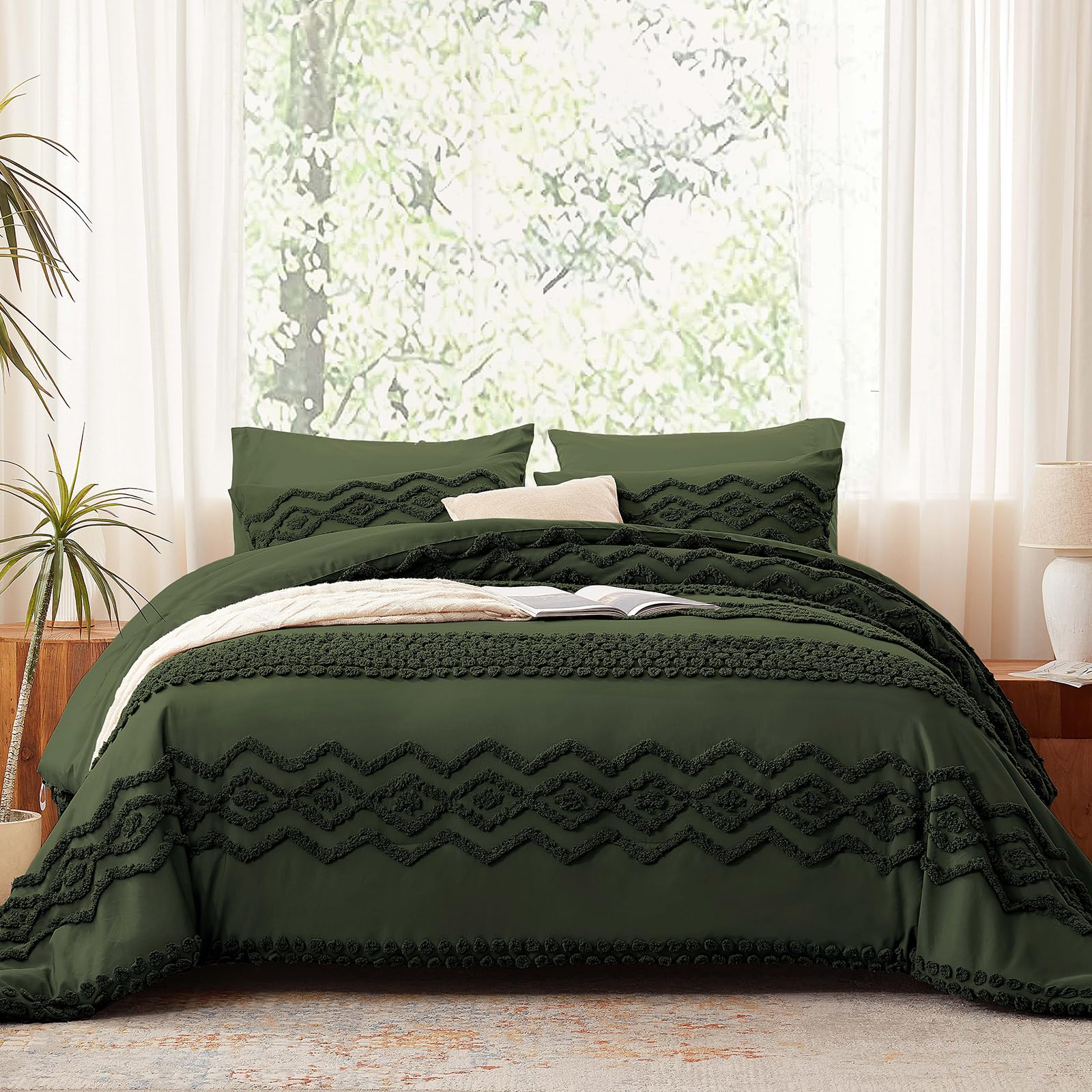 Geometric Tufted Comforter Set – Bohemian Style 3-Piece Bedding Collection