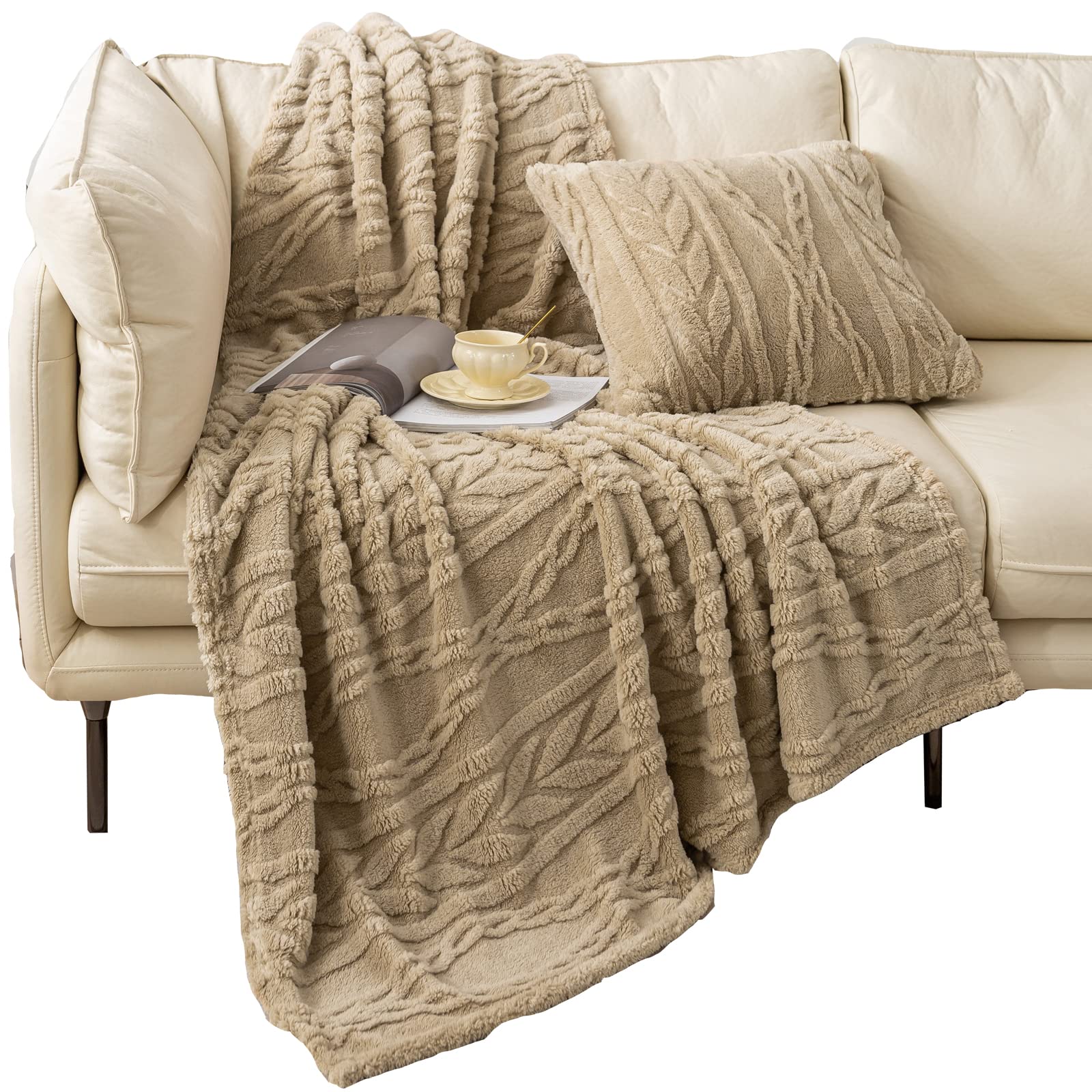Thick Plush Sherpa Throw Blanket – 3D Bohemian Pattern Cozy Blanket