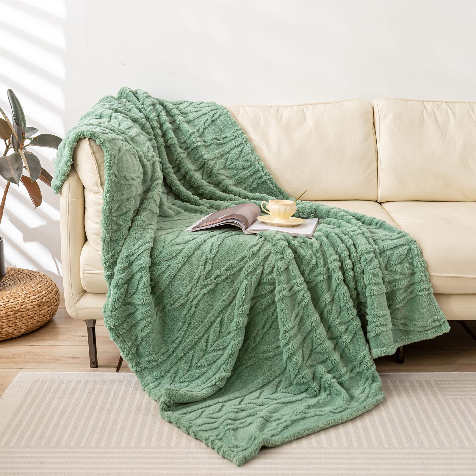 Thick Plush Sherpa Throw Blanket – 3D Bohemian Pattern Cozy Blanket