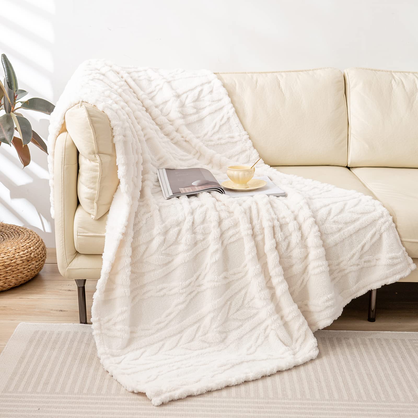 Thick Plush Sherpa Throw Blanket – 3D Bohemian Pattern Cozy Blanket