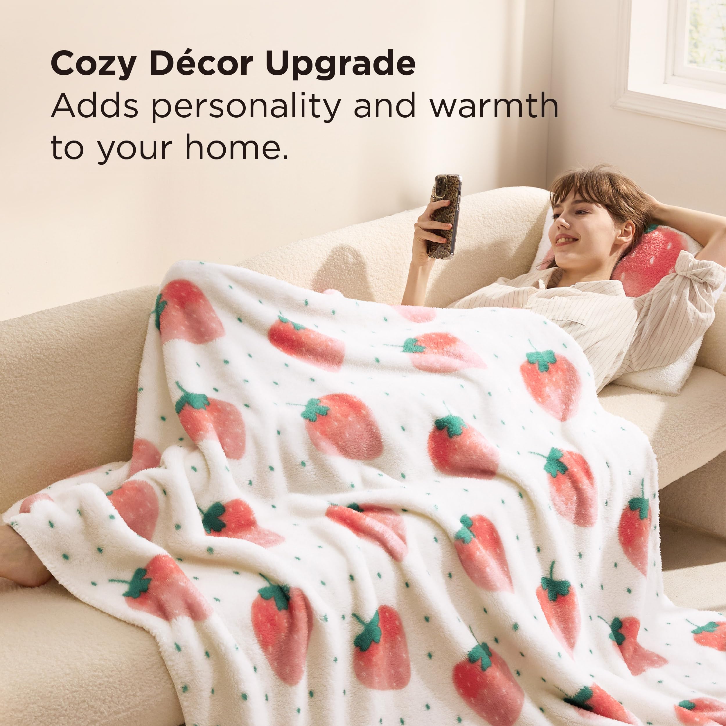 Soft Printed Fleece Throw Blanket – Lightweight All-Season Decorative Blanket