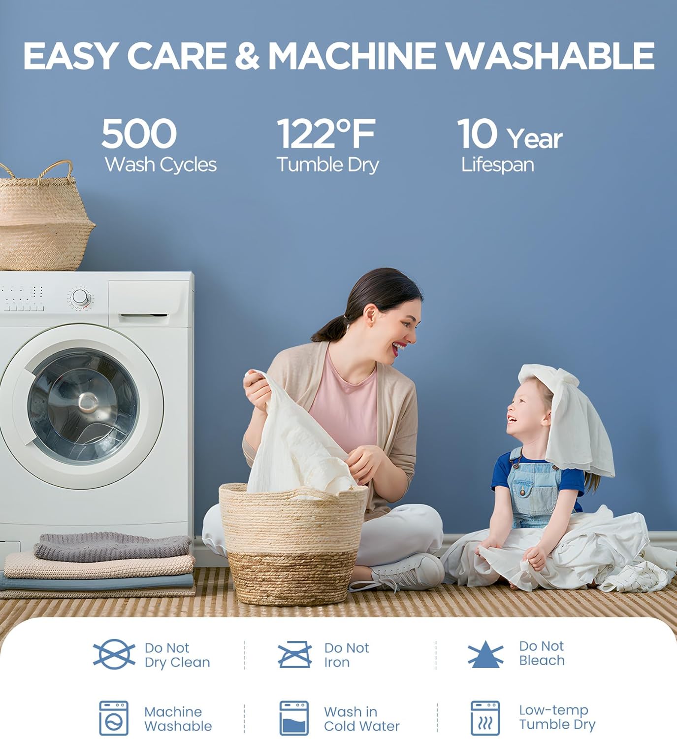 Bamboo Fiber Waterproof Mattress Protector – Breathable, Hypoallergenic & Silent Fit