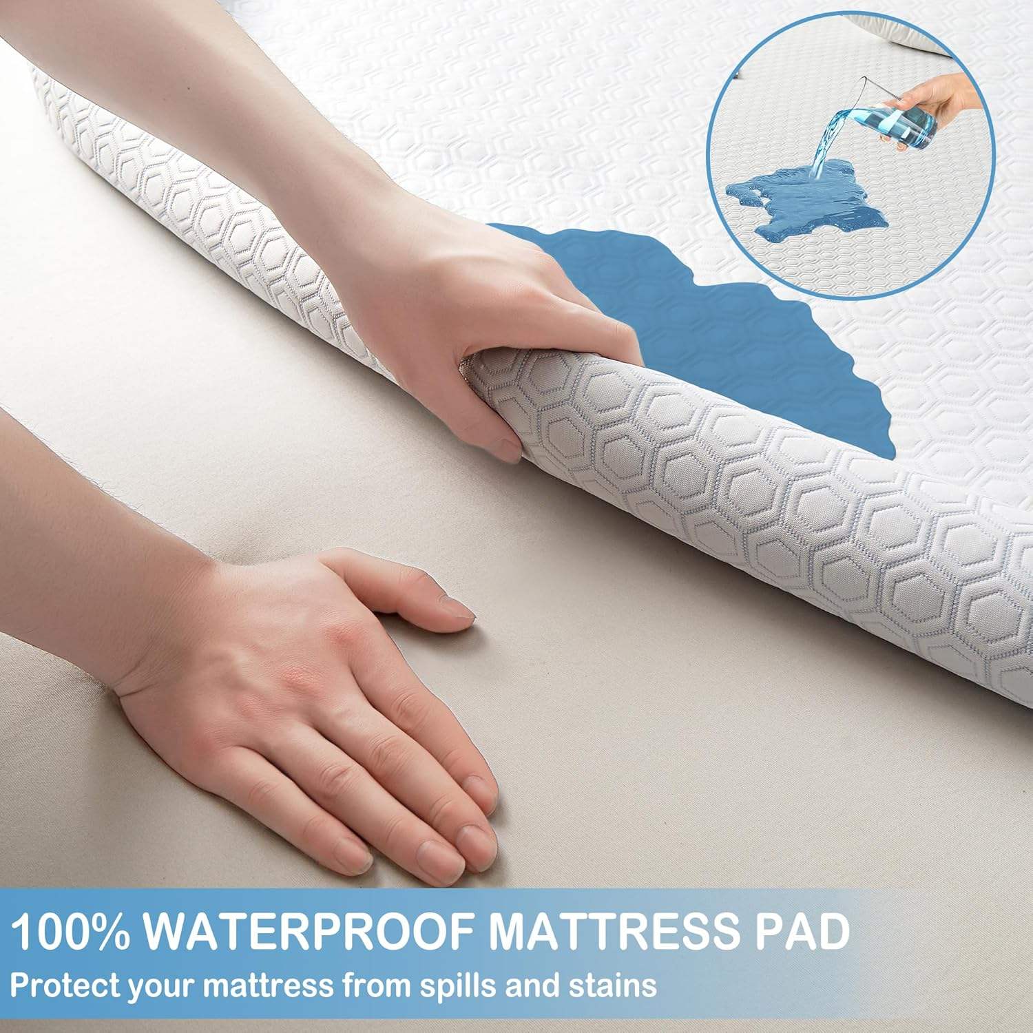 Premium Cotton Waterproof Mattress Protector – Breathable 360° Fitted Bed Cover