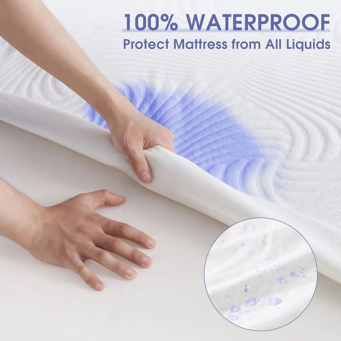 Bamboo Fiber Waterproof Mattress Protector with Breathable TPU Layer