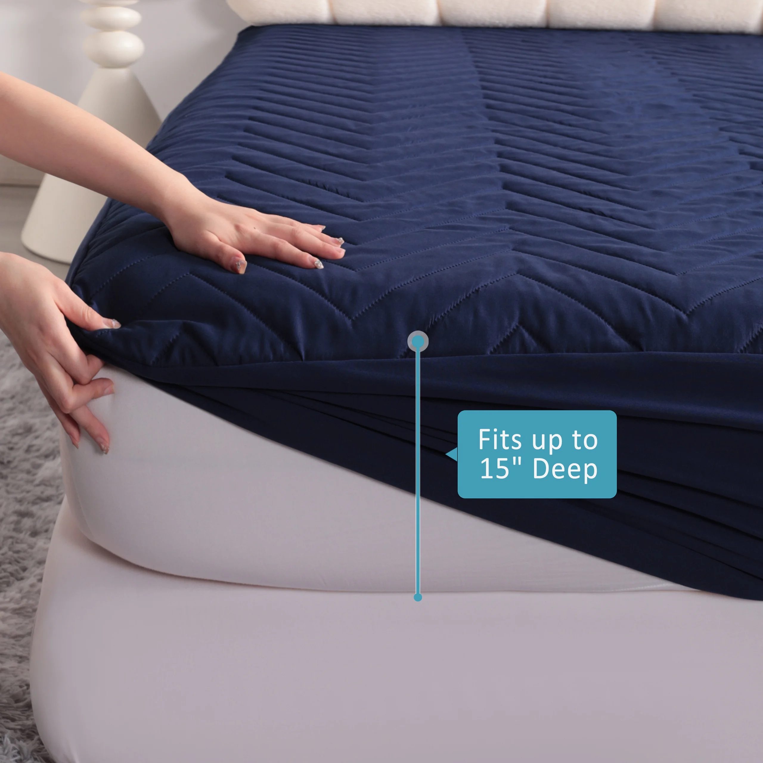 Waterproof Quilted Mattress Protector – Breathable Fitted Bed Cover