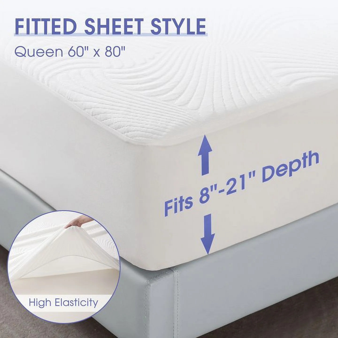 Bamboo Fiber Waterproof Mattress Protector with Breathable TPU Layer