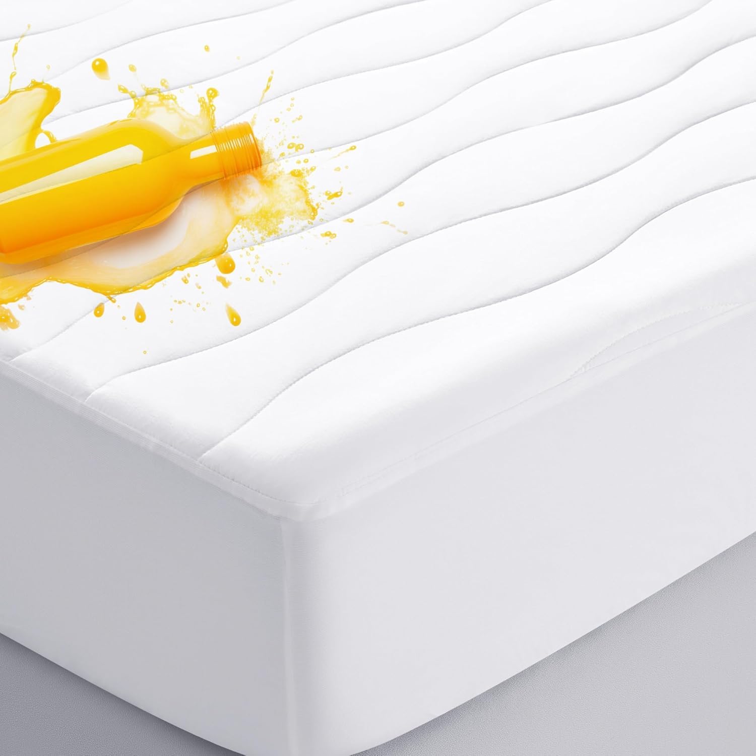 Premium Cotton Waterproof Quilted Mattress Protector with Deep Pocket