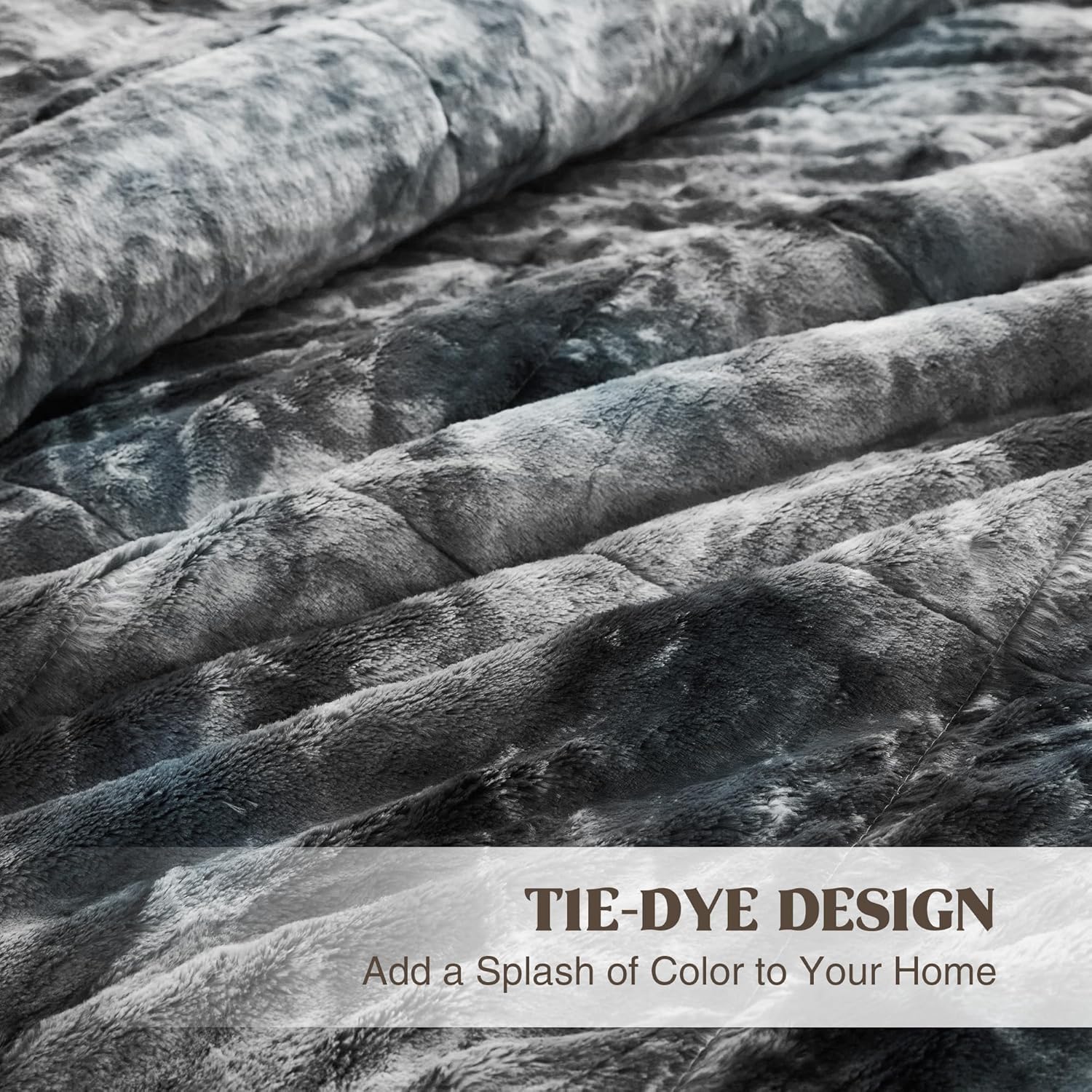 Ultra-Soft Fleece & Sherpa Reversible Comforter 3-Piece Set – Tie-Dye Winter Bedding Set