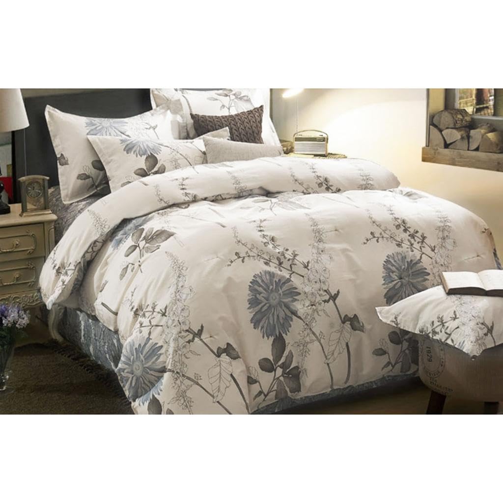 Cotton Printed Comforter 3-Piece Bedding Set – Vintage Floral, Soft & All-Season