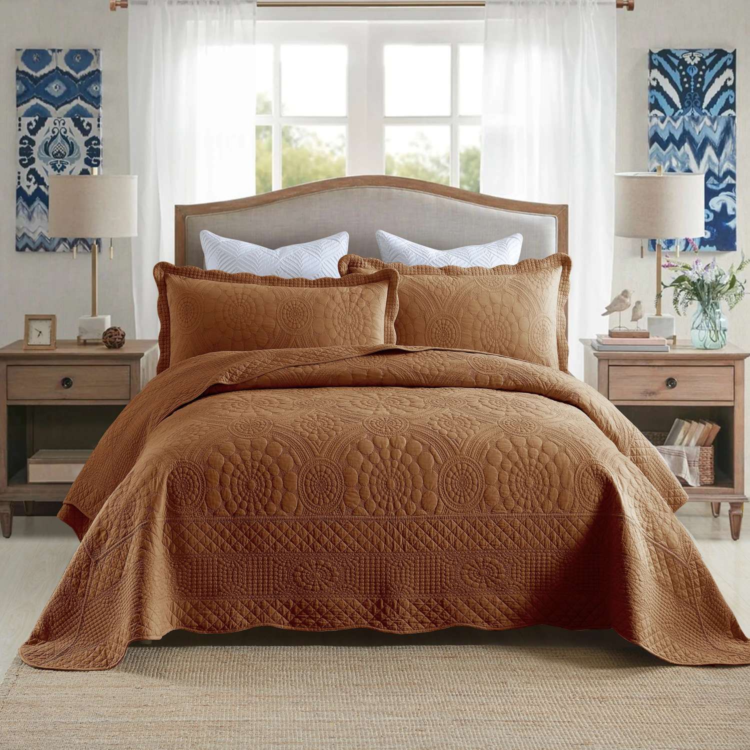 Cotton Quilted Bedspread 3-Piece Set