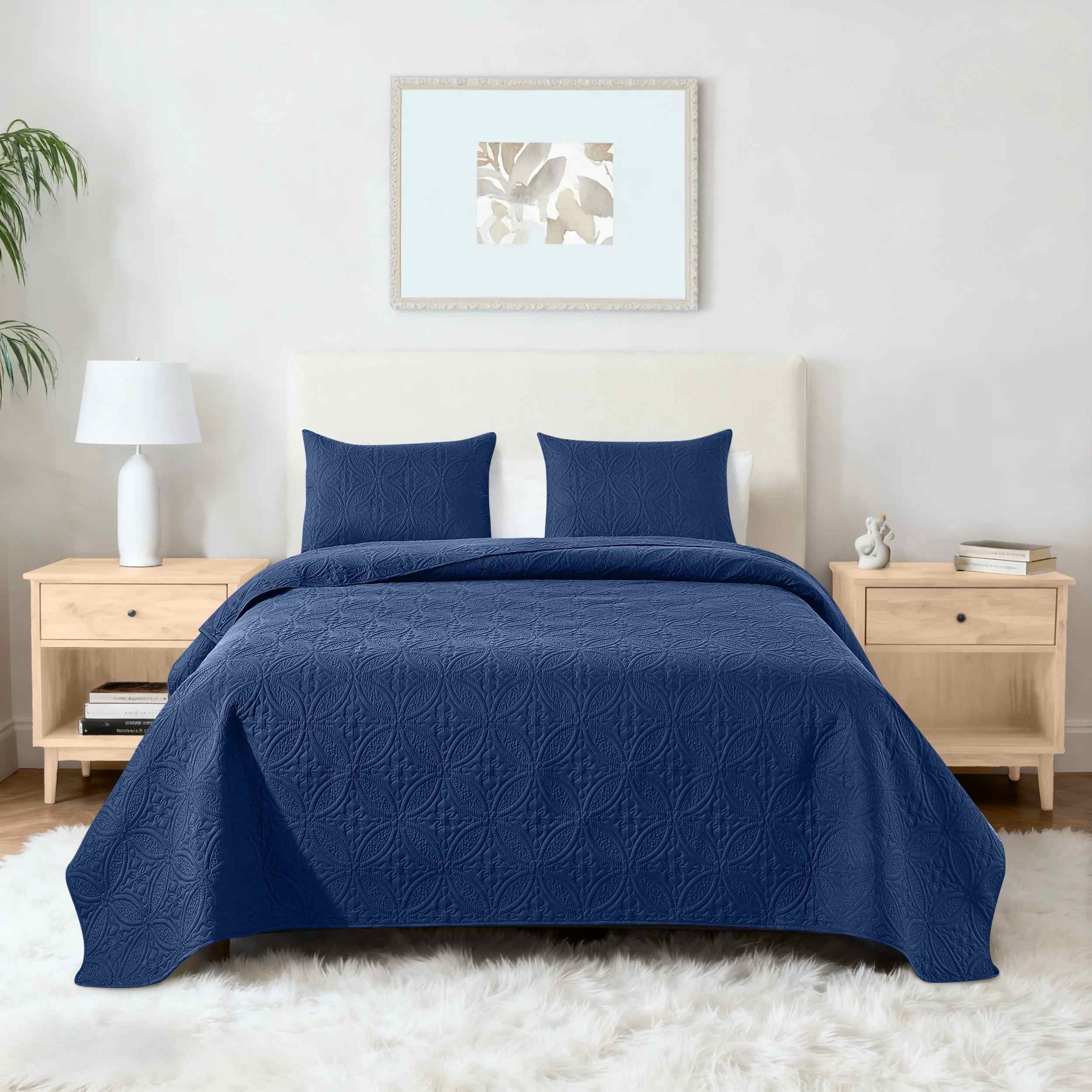 Ultrasonic Coin Texture Microfiber Bedspread Set – Soft & Modern All-Season Comfort