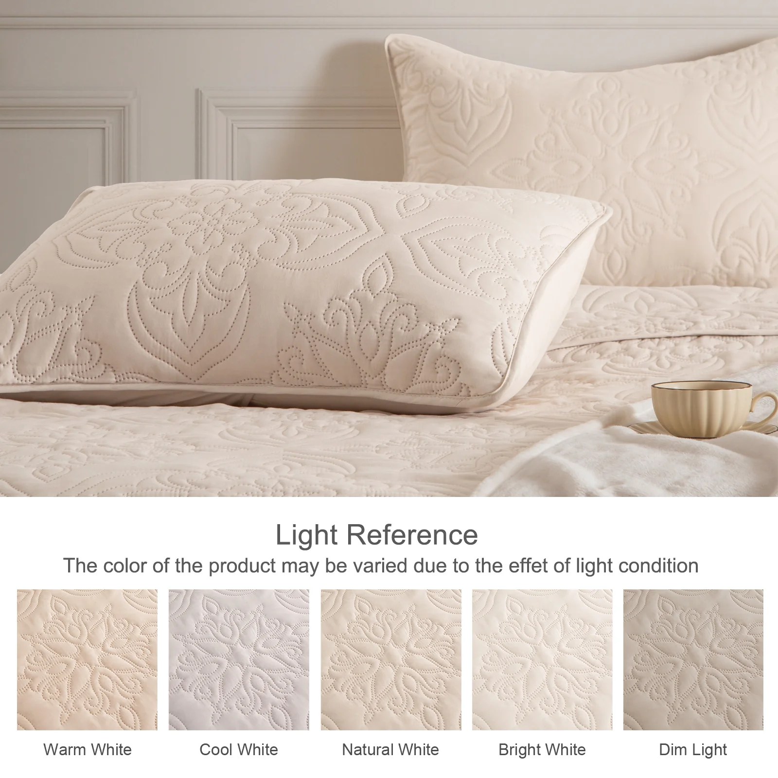 Floral Ultrasonic Microfiber Bedspread Set – Reversible Vintage Elegance