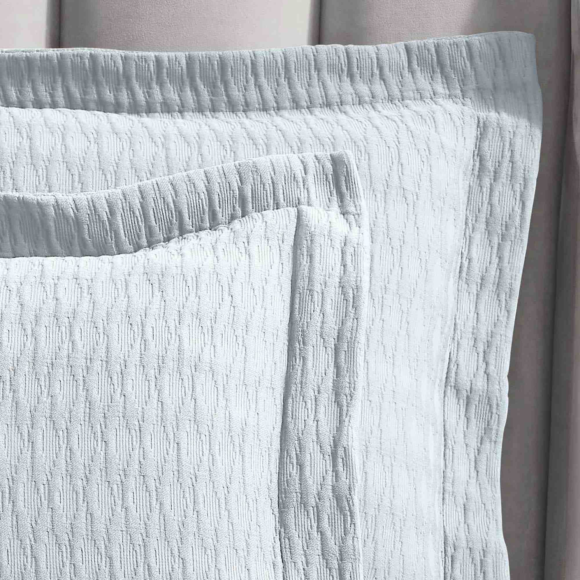 Natural Cotton Geometric Jacquard Quilted Bedspread 3-Piece Set