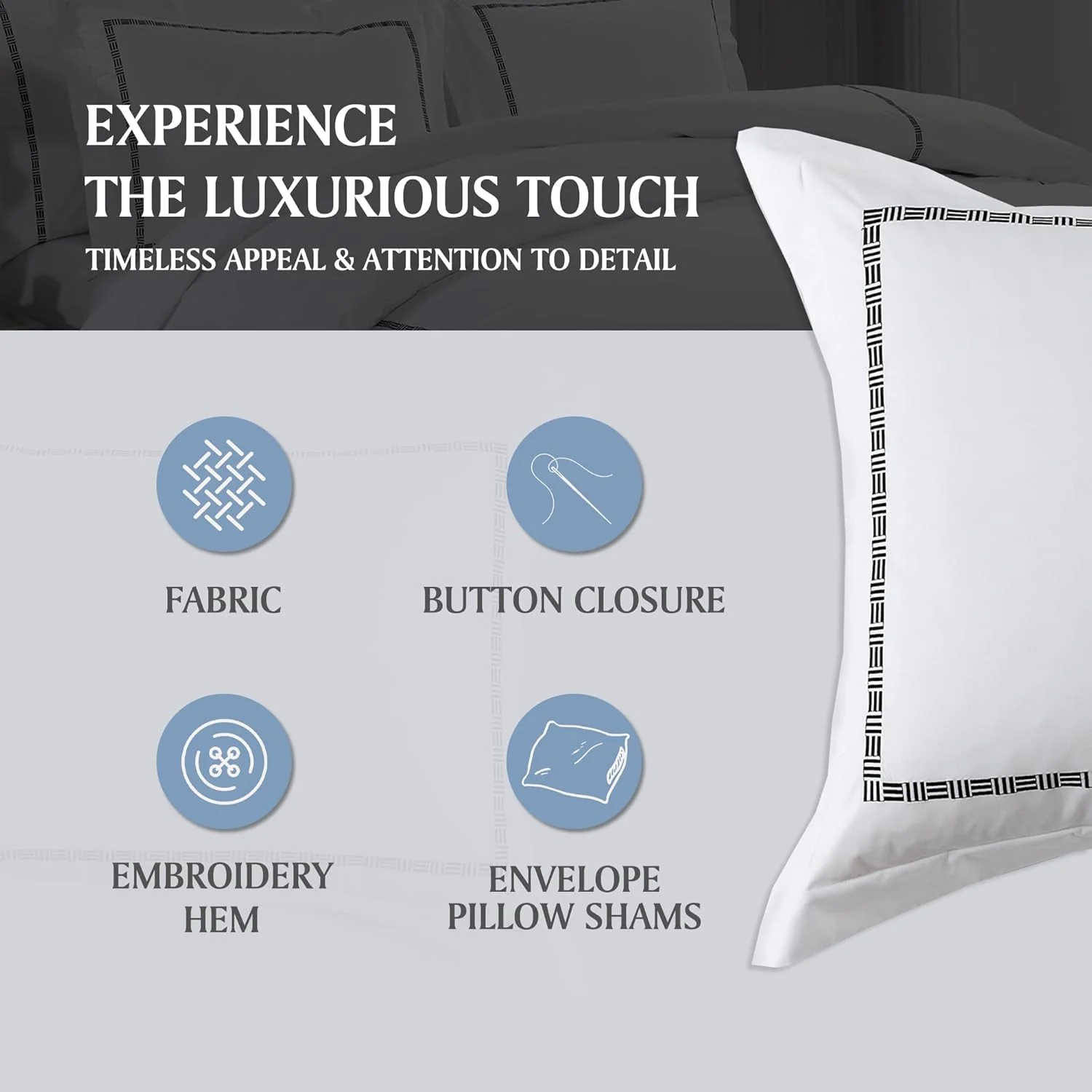 Embroidered Luxury Duvet Cover Set, TENCEL™ Lyocell & Cotton Blend, 3-Piece