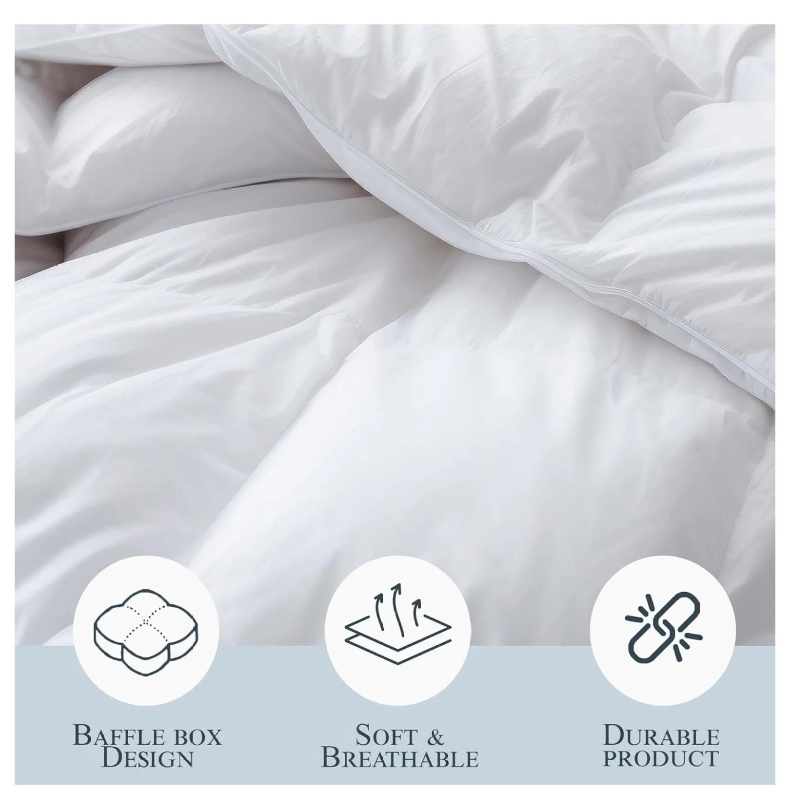 Minimalist Down Alternative Comforter, 9D Microfiber Fill, All-Season