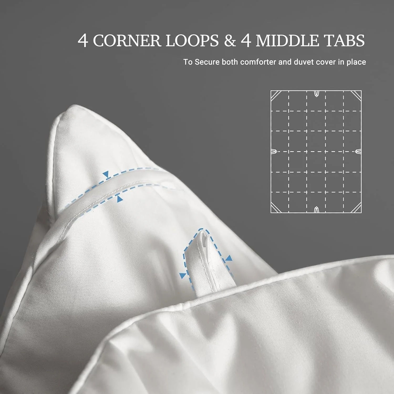 Hotel-Style White Goose Down Fiber Comforter Insert, Cotton Cover, All-Season