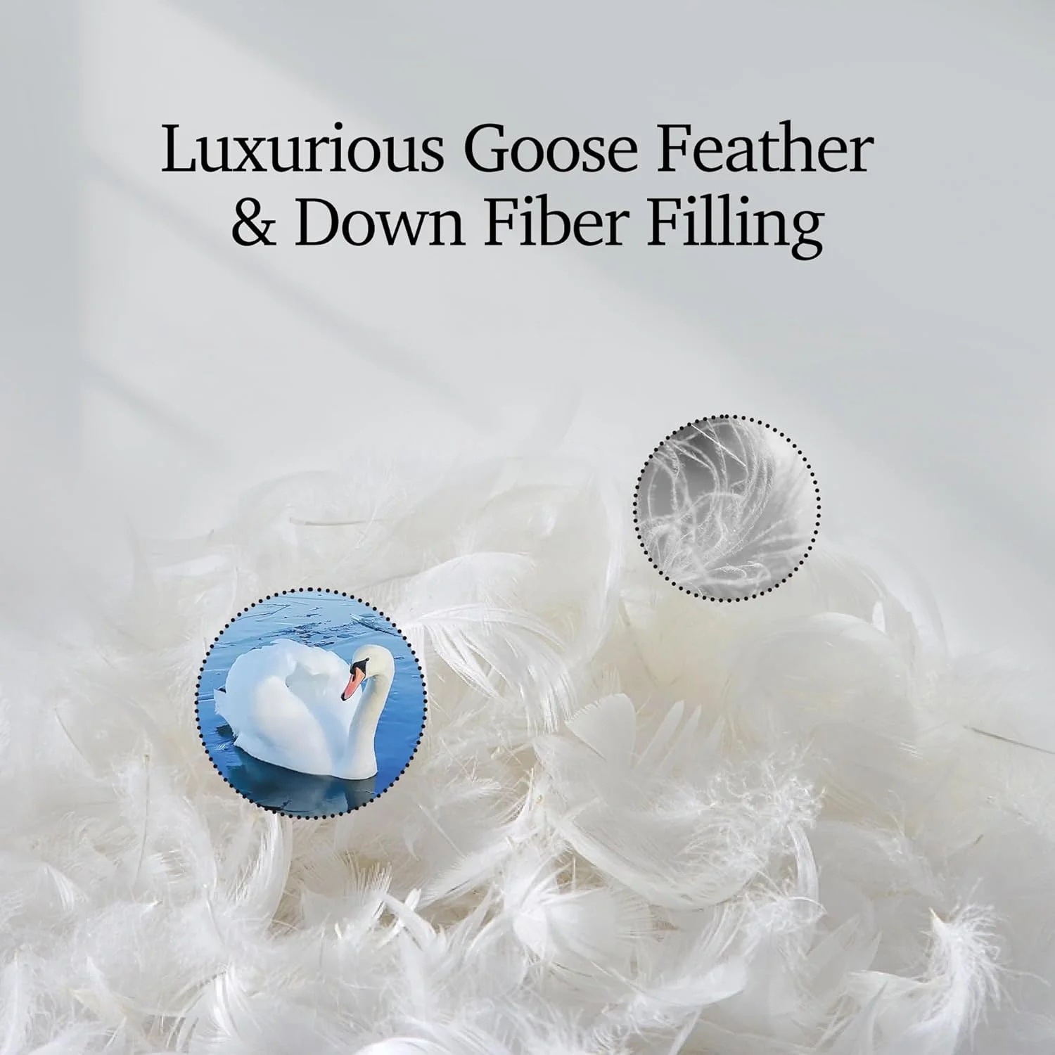 Hotel-Style White Goose Down Fiber Comforter Insert, Cotton Cover, All-Season