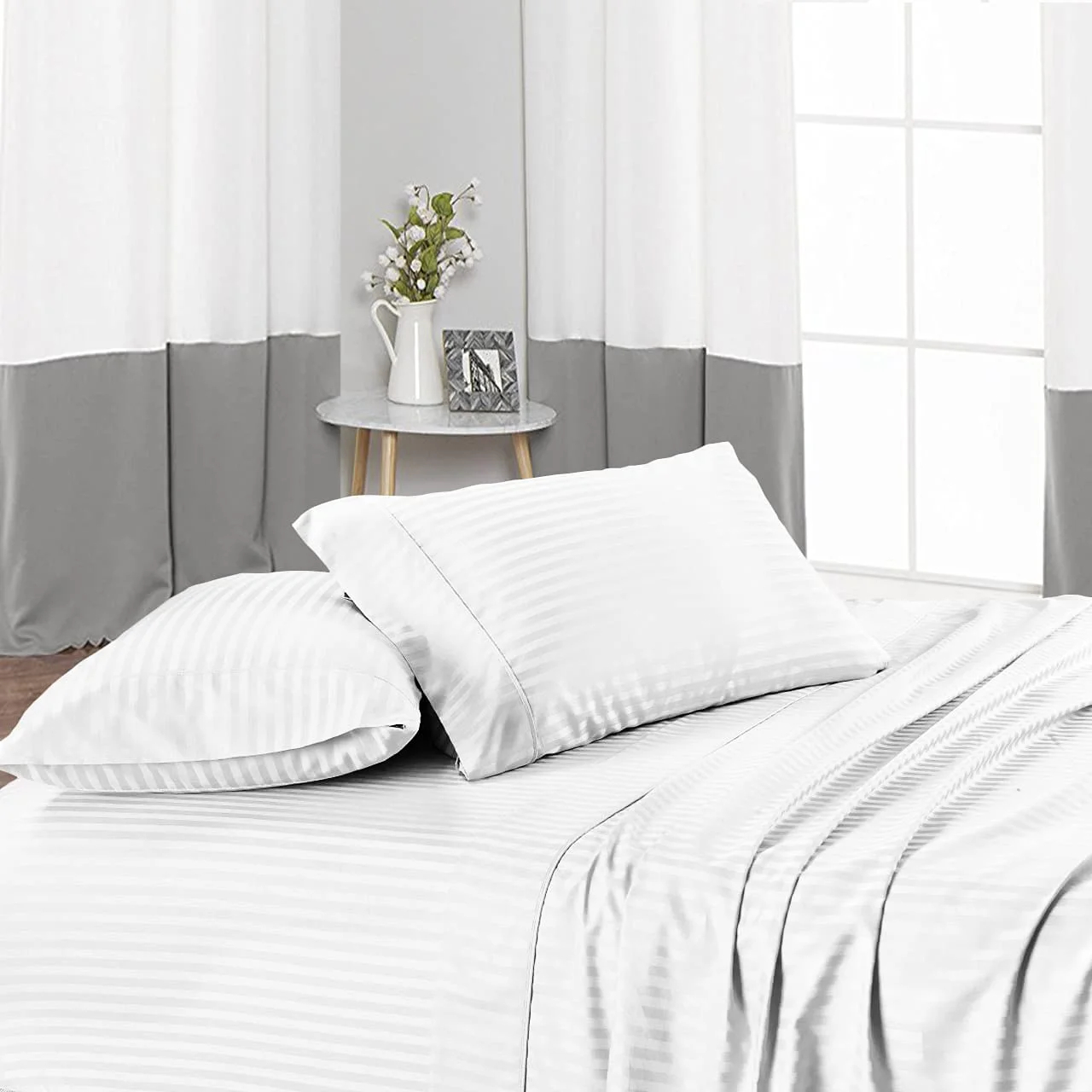Luxury Egyptian Cotton Sateen Duvet Cover Set, Egyptian Cotton, 3-Piece