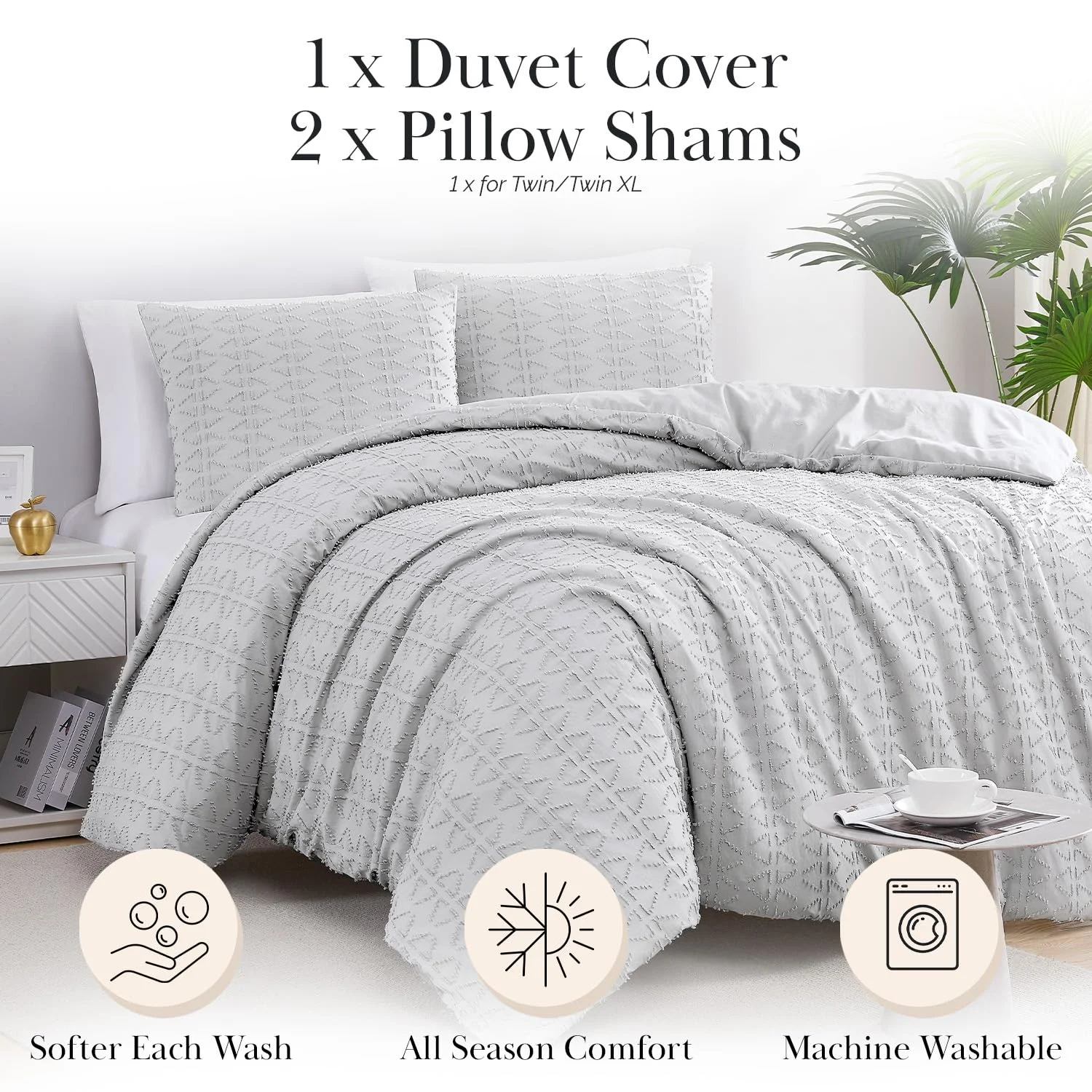Bohemian Burnout Microfiber Duvet Cover Set – Ultra-Soft, Fade-Resistant Bedding with Zipper Closure & Corner Ties (3-Piece)