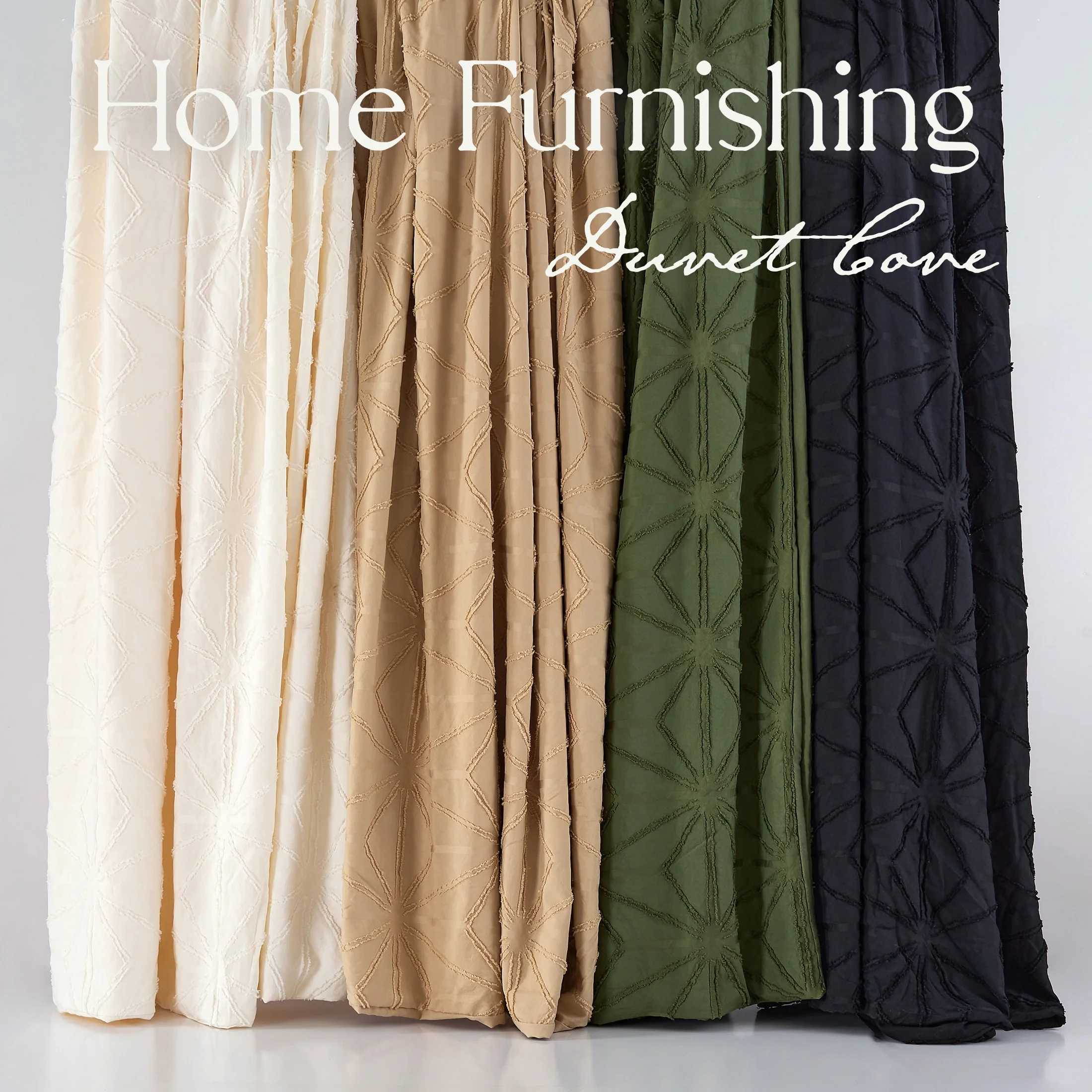 Washed Microfiber Tufted Jacquard Duvet Cover Set – Breathable Lightweight Bedding with Zipper Closure & Corner Ties (3-Piece)