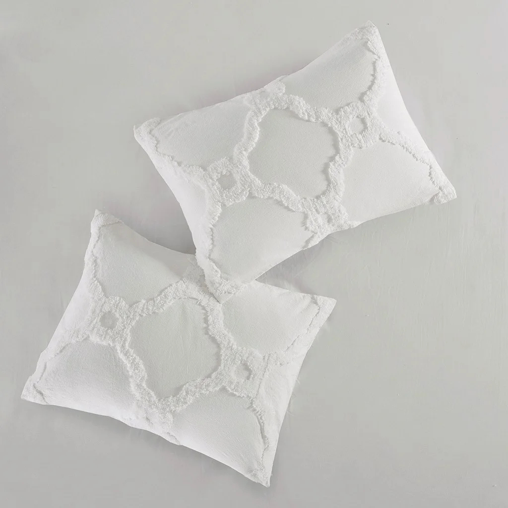 Tufted Cotton Chenille Geometric Duvet Cover Set – Soft Luxury Feel, Vintage-Inspired All-Season Bedding