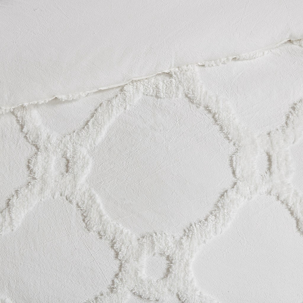 Tufted Cotton Chenille Geometric Duvet Cover Set – Soft Luxury Feel, Vintage-Inspired All-Season Bedding