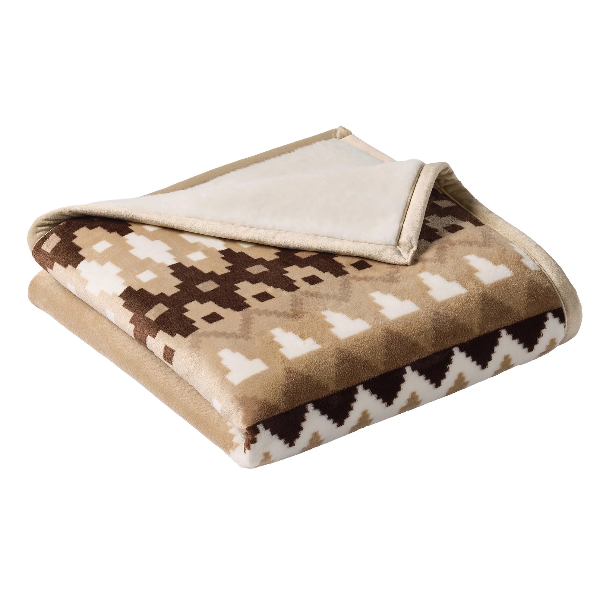 Printed Velvet & Double-Sided Faux Fur Blanket – Luxury All-Season Soft Throw