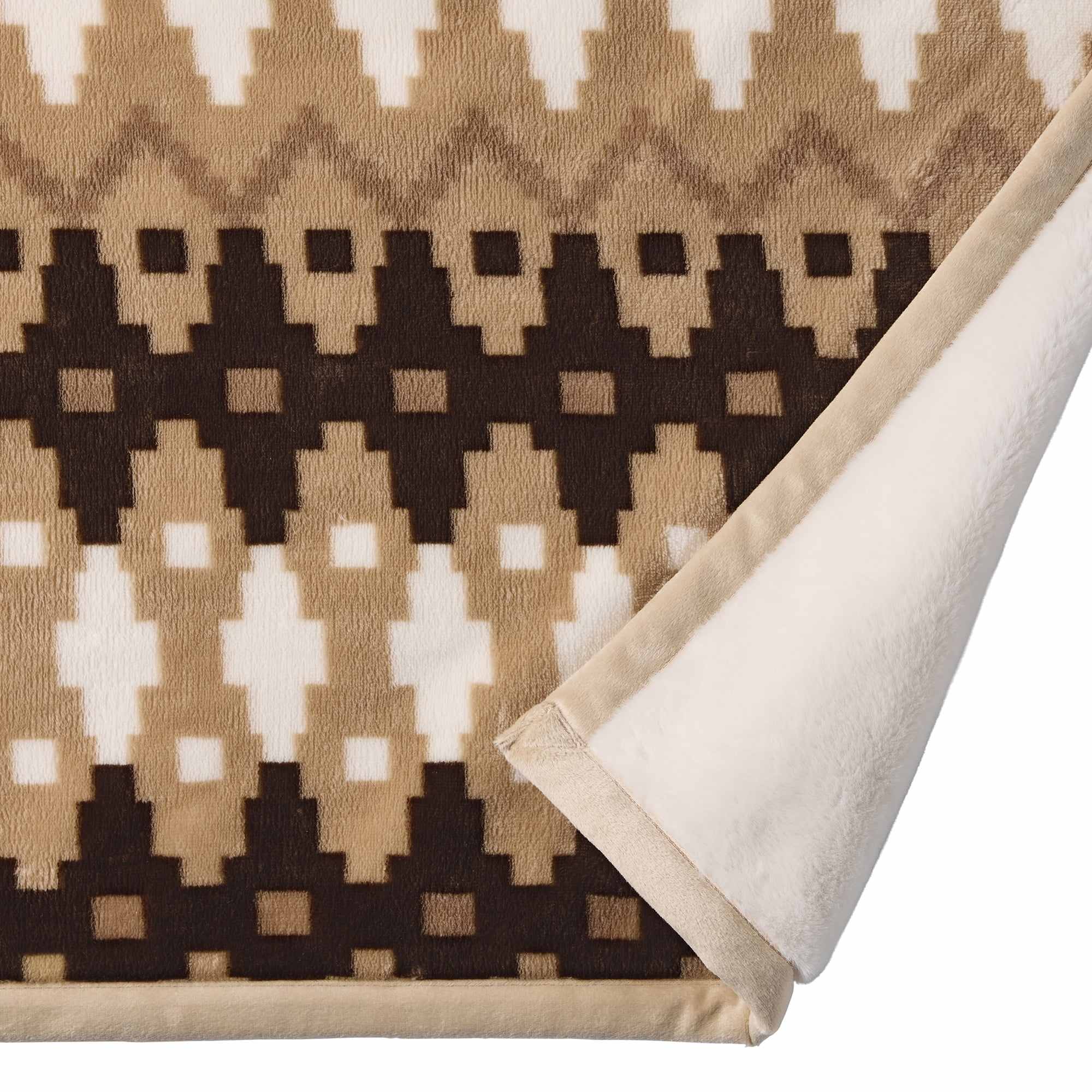 Printed Velvet & Double-Sided Faux Fur Blanket – Luxury All-Season Soft Throw