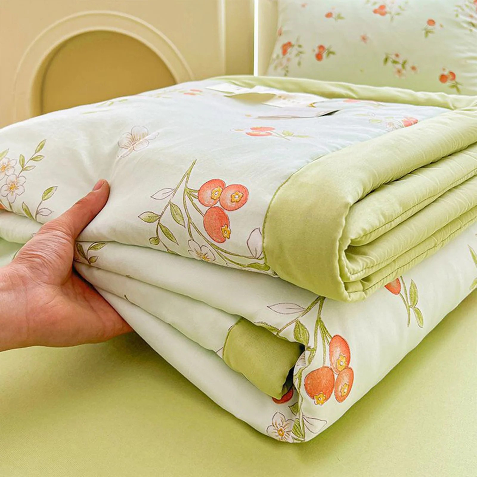 Cute Dinosaur Kids Summer Quilt – Washed Fabric Lightweight Cooling Comforter