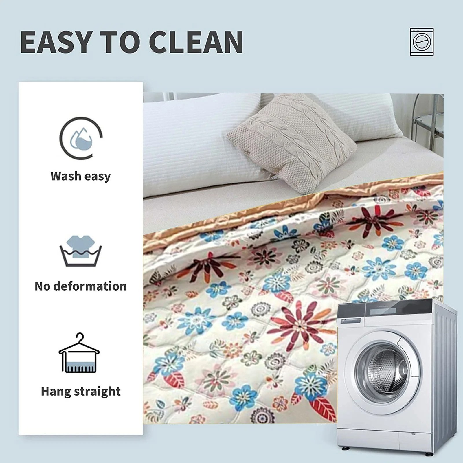 Brilliant Floral Printed Cooling Summer Quilt – Lightweight Breathable Comforter