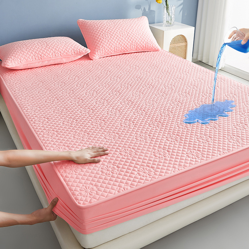 Cotton Floral Waterproof Fitted Mattress Protector – 360° Secure Soft Bed Cover