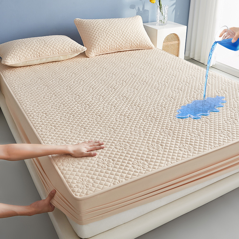 Cotton Floral Waterproof Fitted Mattress Protector – 360° Secure Soft Bed Cover