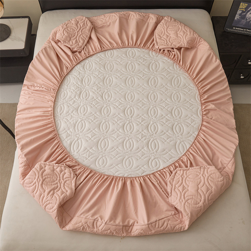 Circle Pattern Waterproof Fitted Mattress Protector – 360° Soft Microfiber Bed Cover